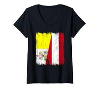 Mujer Ciudad del Vaticano Austria Media Bandera Santa Sede Patrimonio Austriaco Camiseta Cuello V