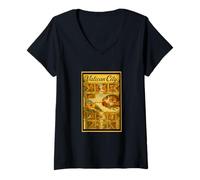 Mujer Ciudad del Vaticano Roma Italia Vintage Viaje Poster Art Graphic Camiseta Cuello V