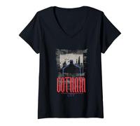 Mujer Ciudad Gótica Batman Arte Gráfico Camiseta Cuello V