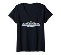 Mujer Ciudad Sandino Nicaragua Camiseta Cuello V