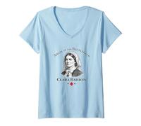 Mujer Clara Barton Ángel de la Guerra Civil Enfermera de Battlefield Camiseta Cuello V