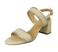 Mujer Clarks Cuero Tacón Mediano Hebilla Al Tobillo Abierto Sandalias de Verano