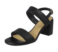 Mujer Clarks Cuero Tacón Mediano Hebilla Al Tobillo Abierto Sandalias de Verano
