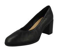 Mujer Clarks Freva55 Tribunal sin Cordones Bloque Zapatos de Salón de Tacón