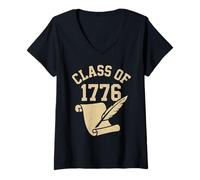 Mujer Clase de 1776 - Historia Revolucionaria Libertad y Libertad Camiseta Cuello V