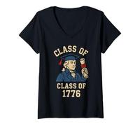 Mujer Clase de 1776 - Profesor clásico Divertido de Historia de los Estados Unidos Camiseta Cuello V