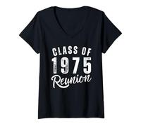 Mujer Clase de 1975 50ª Clase Reunión Graduación Compañero de clase Alumni Camiseta Cuello V
