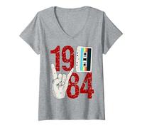Mujer Clase de 1984 Graduación High School College 80s Reunión Camiseta Cuello V