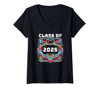 Mujer Clase de 2025 Grow With Me First Day of School Camiseta Cuello V