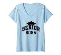 Mujer Clase de 2025 Senior 2025 Regreso a la escuela 2025 Graduación 25 Camiseta Cuello V