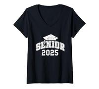 Mujer Clase de 2025 Senior 2025 Regreso a la escuela 2025 Graduación 25 Camiseta Cuello V