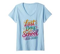 Mujer Clase de 2026 Last Day School Write Autograph Class Keepsake Camiseta Cuello V