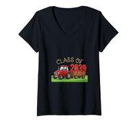 Mujer Clase de 2039 Pre-k de jardín de Infantes Grow with Me Truck Farm Camiseta Cuello V