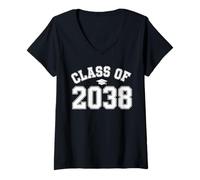 Mujer Clase de graduación de 2038 Grow Wiith Me Senior Back to School Camiseta Cuello V