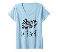 Mujer Clase de Profesor de Baile de Ballet Enseñar a Bailarina Camiseta Cuello V