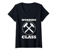 Mujer Clase trabajadora Oi! Streetpunk crustpunk Camiseta Cuello V