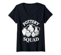 Mujer Clases de Arte de Estudio de Arcilla del Equipo de Pottery Squad Camiseta Cuello V