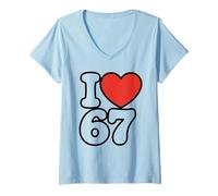 Mujer Clásico I Love Six Seven Camiseta Cuello V