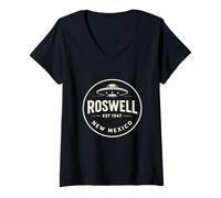 Mujer Clásico Roswell Nuevo México OVNI Incidente Conspiración Creyente Camiseta Cuello V