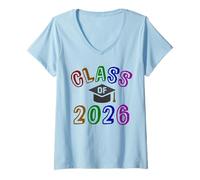 Mujer Class of 2026 Graduación Año Seniors Last Day Orgulloso Mamá Papá Camiseta Cuello V