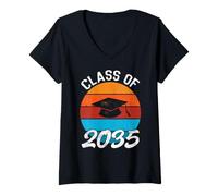 Mujer Class of 2035 Kindergarten Graduate Graduation Girls Boys Camiseta Cuello V