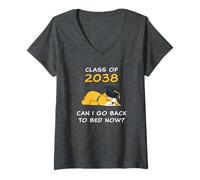Mujer Class of 2038 - Can I Go Back To Bed Now? Funny Graduate Dog Camiseta Cuello V