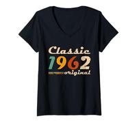 Mujer Classic 1962 Original Men Women Birth of Birthday Vintage Camiseta Cuello V