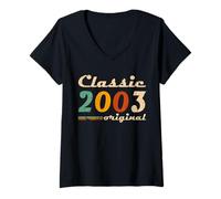 Mujer Classic 2003 Original Men Women Birth of Birthday Vintage Camiseta Cuello V