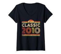 Mujer Classic 2010 Vintage Year 2010 Classic Birthday Men Women Camiseta Cuello V