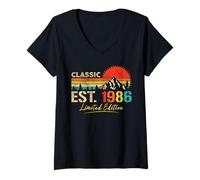 Mujer Classic EST. 1986 Limited Edition Vintage Year 1986 Birthday Camiseta Cuello V