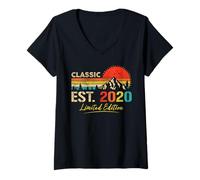 Mujer Classic EST. 2020 Limited Edition Vintage Year 2020 Birthday Camiseta Cuello V