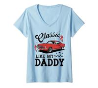 Mujer Classic Like My Daddy Retro Car Meme Design Camiseta Cuello V