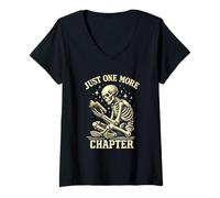 Mujer Classic Vibe, Solo un capítulo más, Amante de la Biblioteca de Esqueletos Camiseta Cuello V