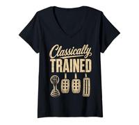 Mujer Classically Trained Manual Transmission Driver Three Pedals Camiseta Cuello V
