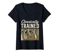 Mujer Classically Trained Stick Shift Car Camiseta Cuello V