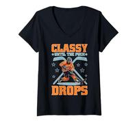Mujer Classy Until The Puck Drops | ---- Camiseta Cuello V