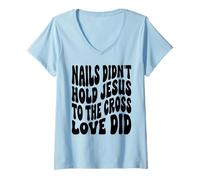 Mujer Clavo no sostuvo Jesús Christian Feliz Resurrección Domingo Camiseta Cuello V
