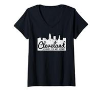 Mujer Cleveland, al Menos no es Detroit - Vintage Divertido Camiseta Cuello V