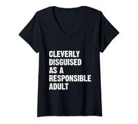 Mujer Cleverly Disguised As A Responsible Adult Camiseta Cuello V