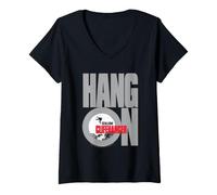 Mujer Cliffhanger Hang On Sylvester Stallone Película Promo Retro Camiseta Cuello V