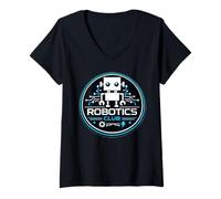 Mujer Club de robótica - Equipo de robótica Stem Camiseta Cuello V