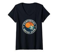 Mujer Club del Miedo existencial - Filosofía Divertida Sísifo Camiseta Cuello V