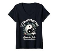Mujer Club Social de Instructores de Tai Chi Camiseta Cuello V
