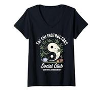 Mujer Club Social de Instructores de Tai Chi Camiseta Cuello V