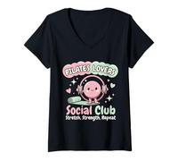 Mujer Club Social de los Amantes del Pilates Camiseta Cuello V