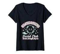 Mujer Club Social de los Amantes del Pilates Camiseta Cuello V