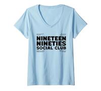 Mujer Club Social de los Noventa (Declaración de los 90) Camiseta Cuello V