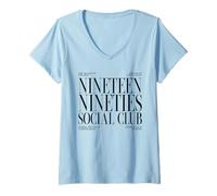 Mujer Club Social de los Noventa (Declaración de los 90) Camiseta Cuello V