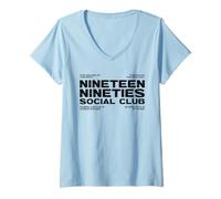 Mujer Club Social de los Noventa (Declaración de los 90) Camiseta Cuello V