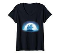 Mujer Coca-Cola Christmas Polar Bears Moonlight Portrait Camiseta Cuello V